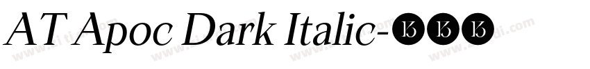 AT Apoc Dark Italic字体转换